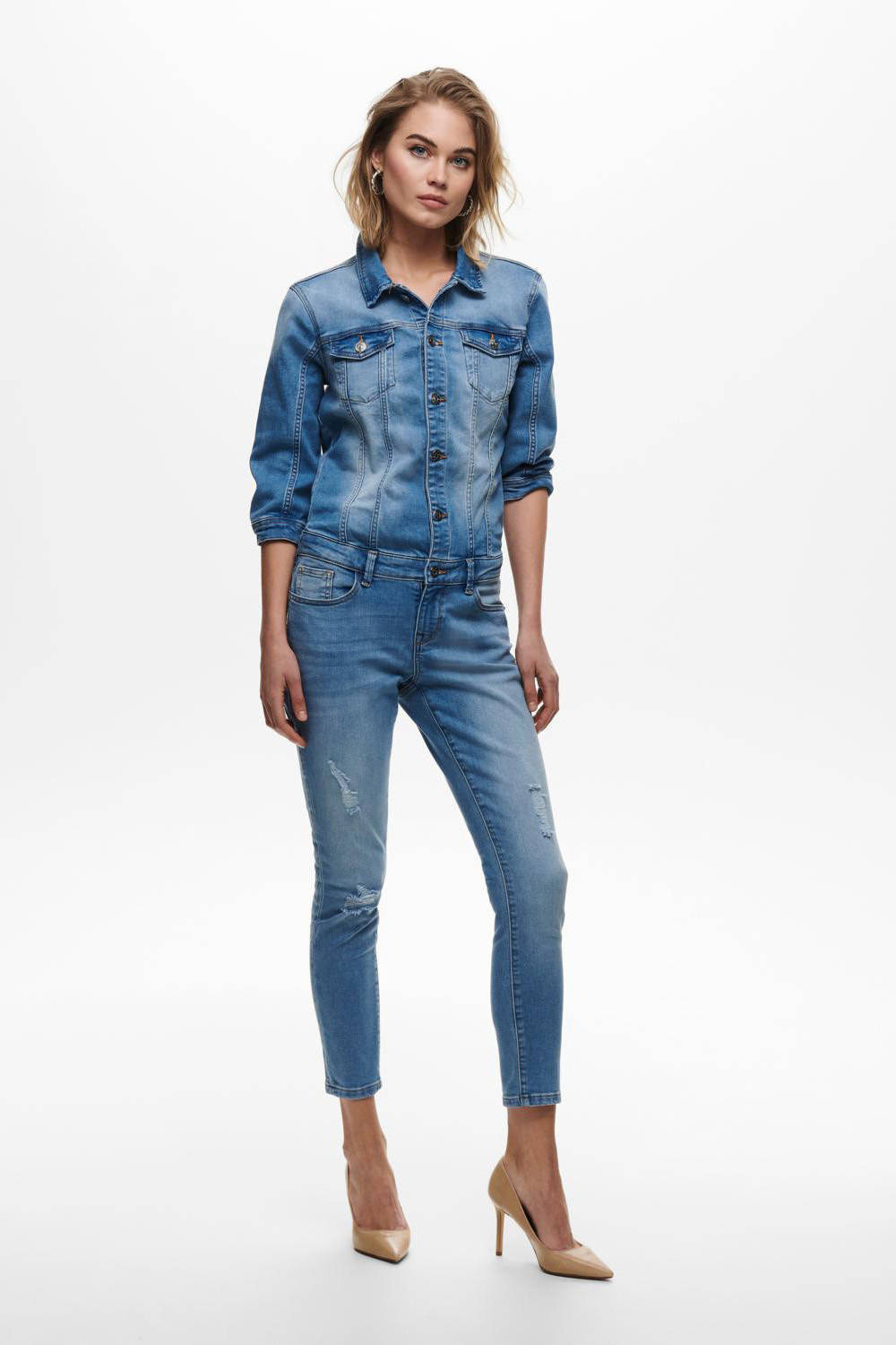 only denim jumpsuit