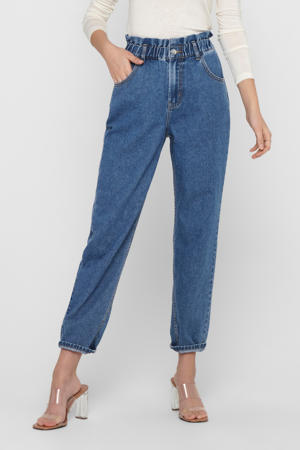 high waist tapered fit jeans ONLOVA medium blue denim