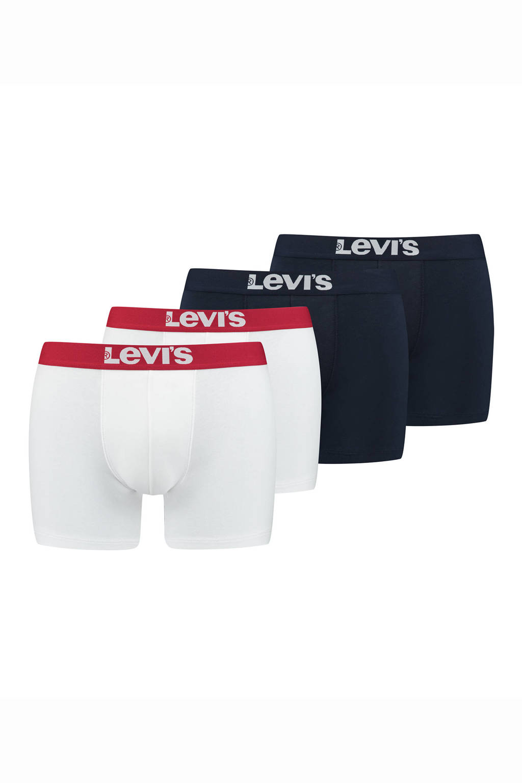 Levi's boxershort (set van 4), Wit/donkerblauw