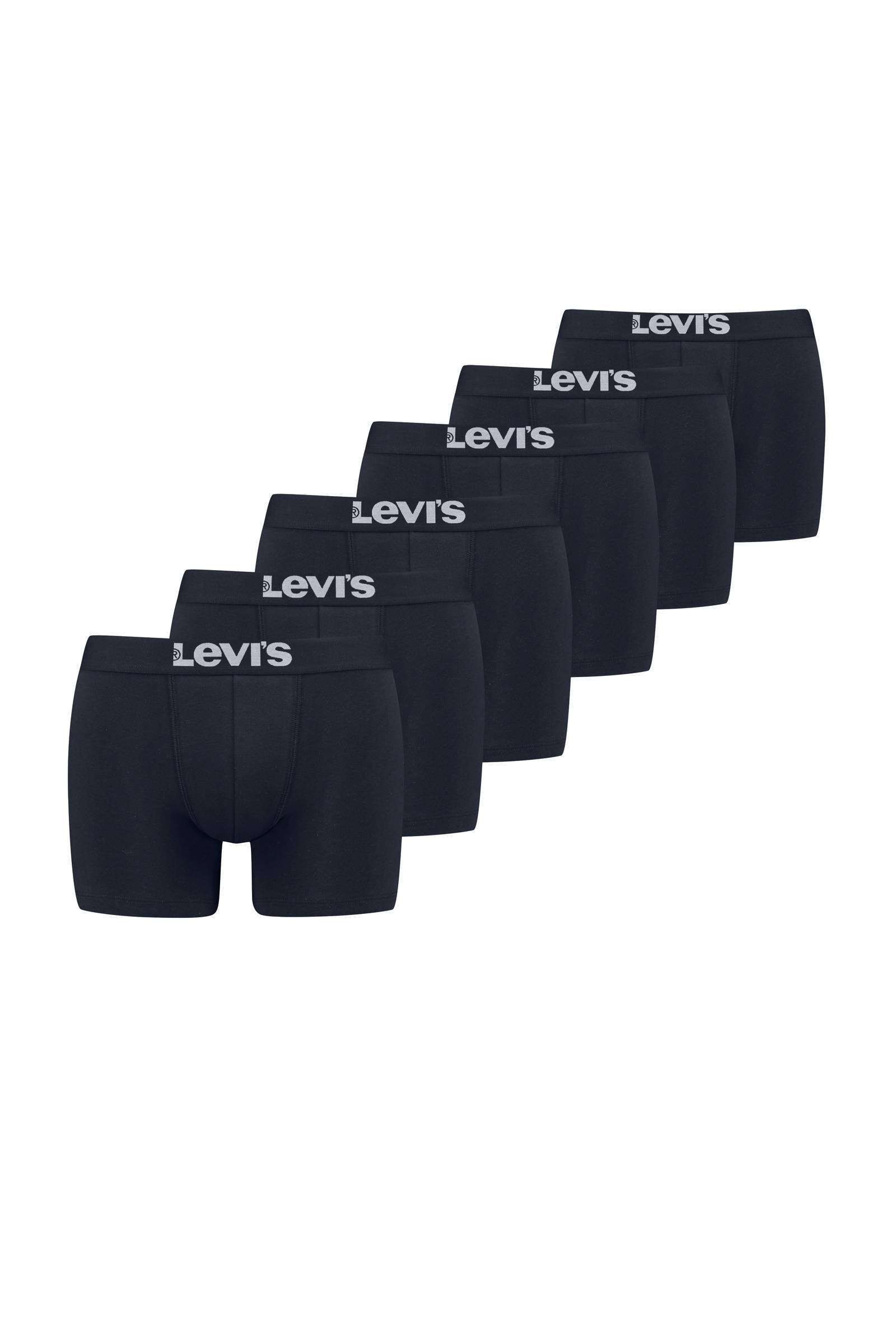 Levi's Boxershorts Heren 6-pack Solid Jet Black - Levi's boxershorts -  Boxershorts - Heren