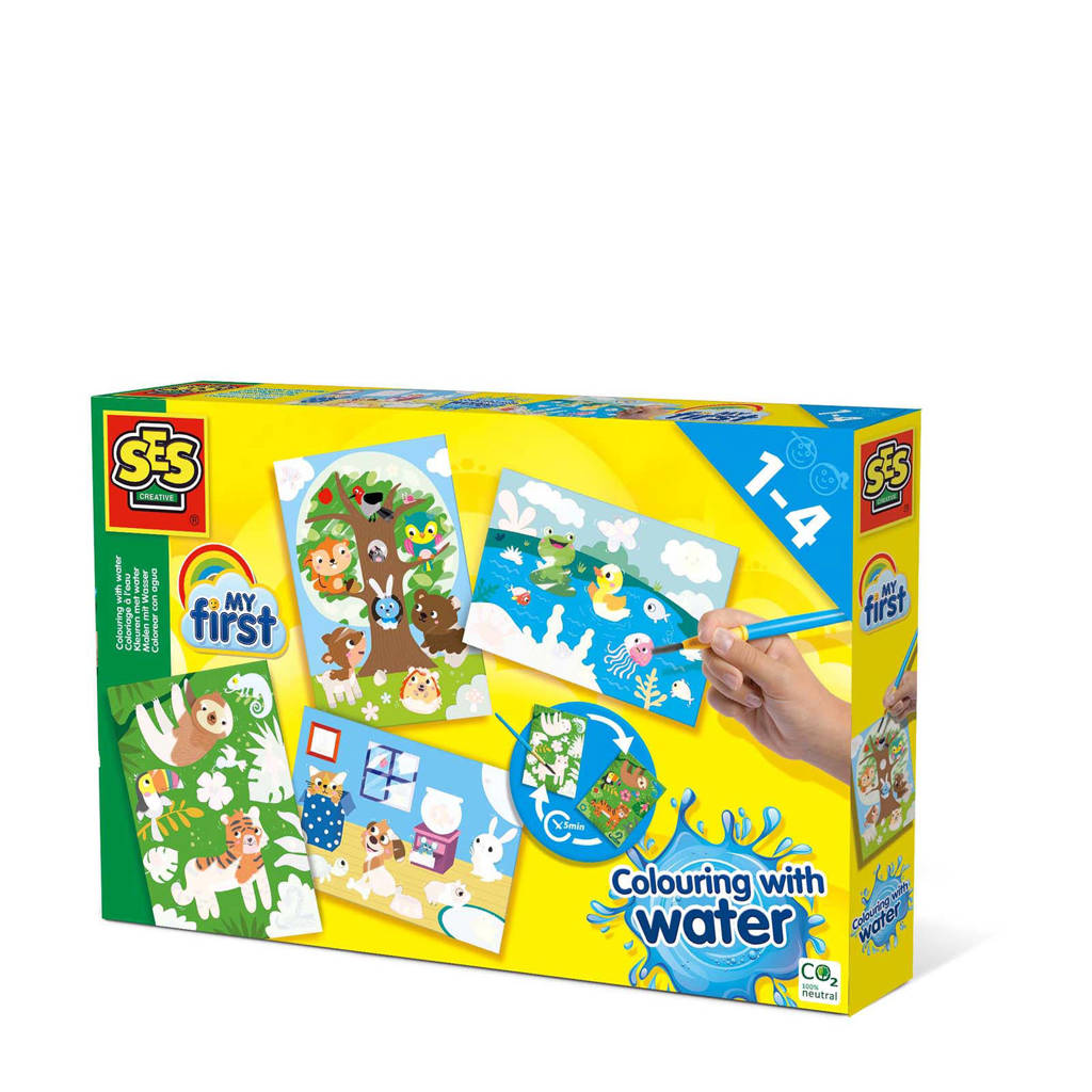 SES My first Kleuren met water - Verborgen dieren