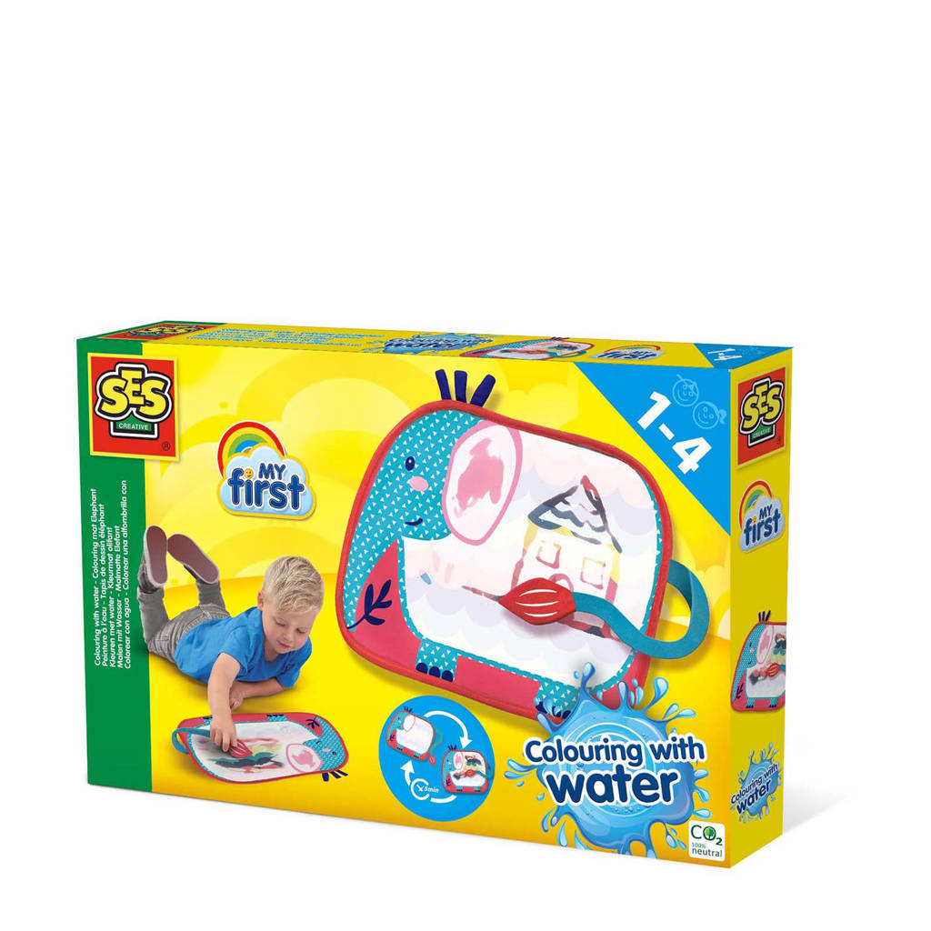 SES My first Kleuren met water - Kleurmat olifant