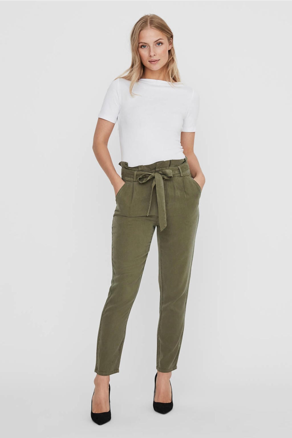 VERO MODA top VMPANDA met katoen wit