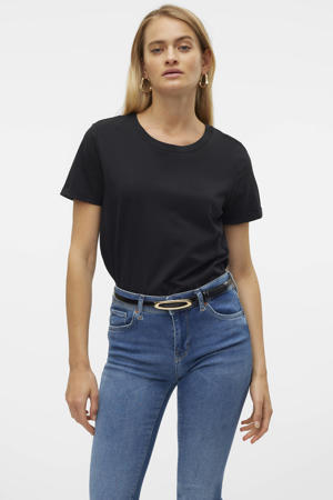 T-shirt VMPAULA van katoen zwart