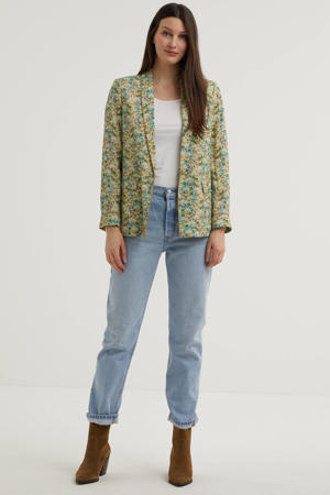 blazer Bena Lolly Blazer met all over print groen