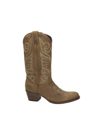11627 Debora leren cowboylaarzen camel