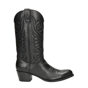 11627 Debora leren cowboylaarzen zwart