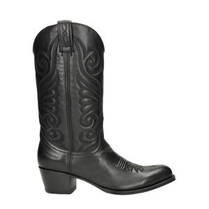 11627 Debora leren cowboylaarzen zwart