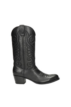 11627 Debora leren cowboylaarzen zwart