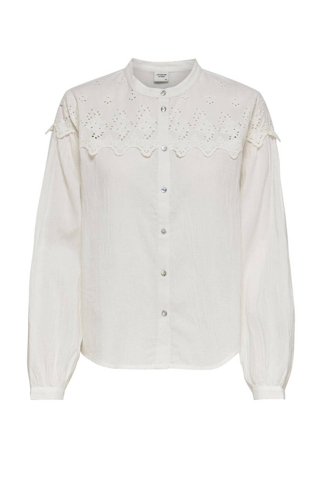 JACQUELINE DE YONG blouse met kant wit, Wit