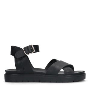 leren sandalen zwart