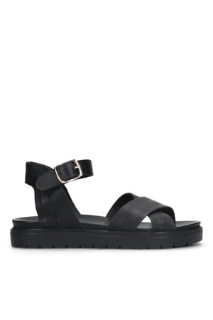 leren sandalen zwart