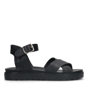 leren sandalen zwart