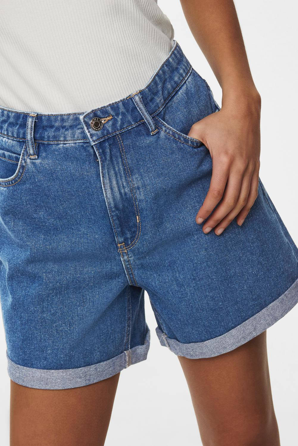 Shorts In Denim ONLY ONLVEGA - Vita Alta, Taglio Regular, 100% Cotone - Foto 3