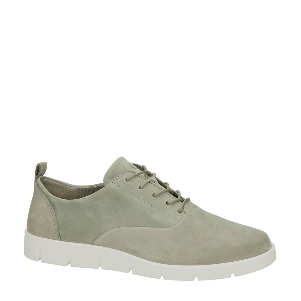 Kakikleurige dames Ecco Bella nubuck veterschoenen