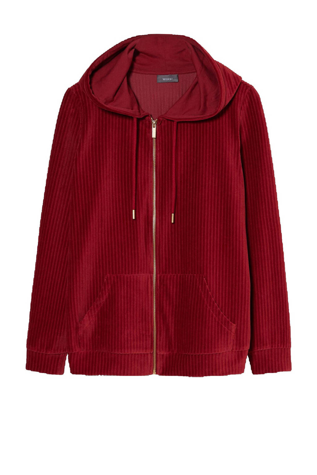C&A XL Yessica vest met textuur donkerrood, Donkerrood