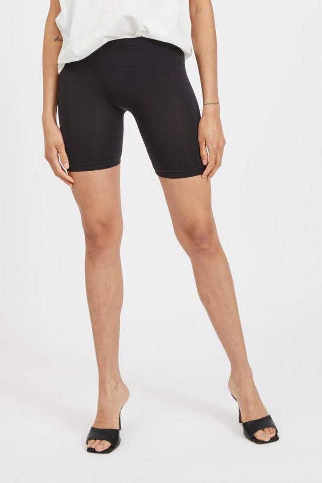 Zwarte dames VILA skinny short van polyamide met regular waist en elastische tailleband