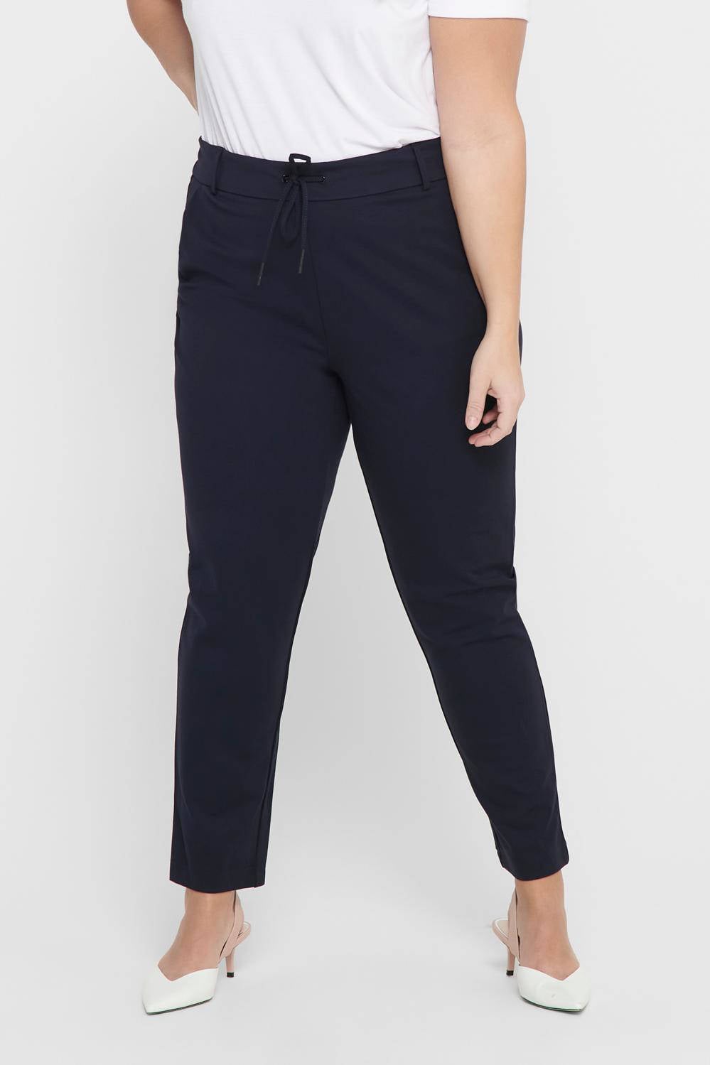 ONLY CARMAKOMA slim fit broek CARGOLDTRASH donkerblauw | wehkamp