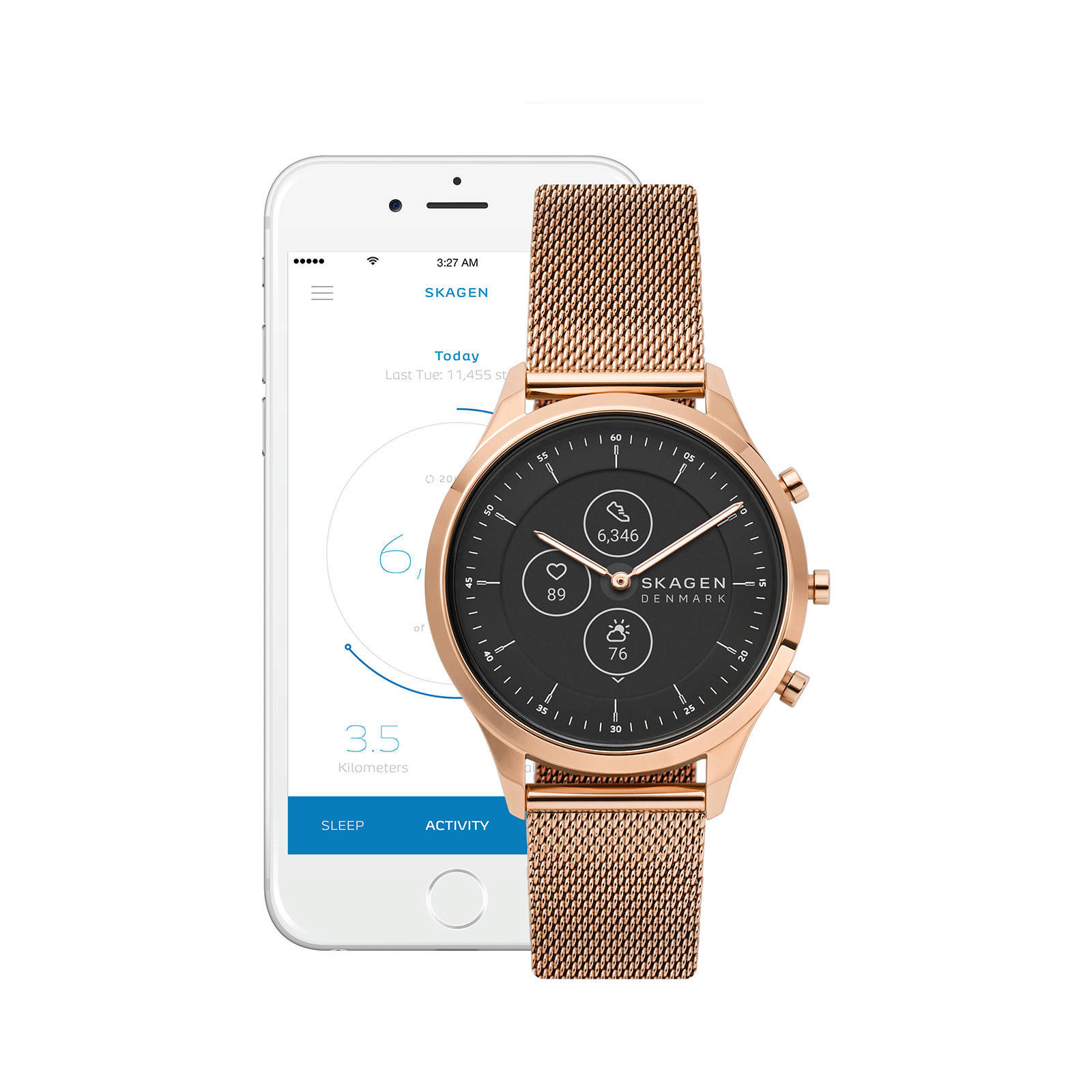 Skagen Connected Jorn 38mm Dames Hybrid HR Smartwatch SKT3100 | wehkamp