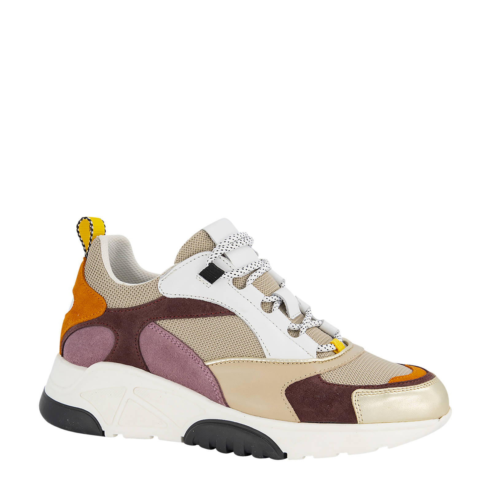 Oxmox chunky leren sneakers beige/multi | wehkamp