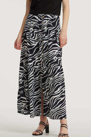 rok met zebraprint zwart/wit