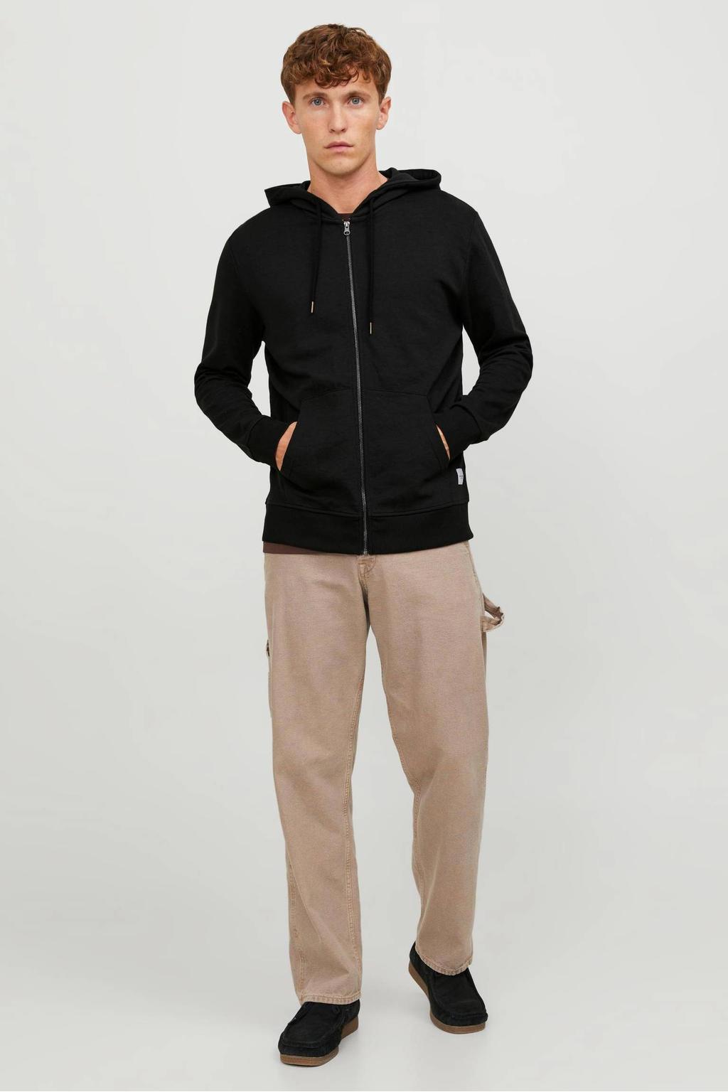 JACK & JONES ESSENTIALS sweatvest JJEBASIC zwart