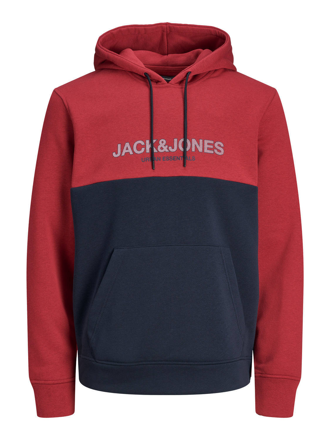 JACK & JONES ESSENTIALS hoodie JJEURBAN met logo rood/marine online kopen