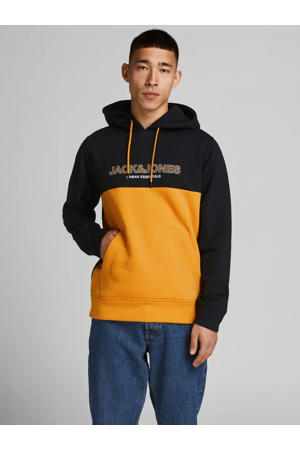 hoodie JJEURBAN met logo oranje/zwart