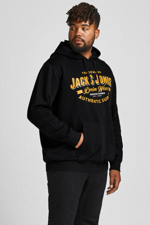 hoodie JJELOGO Plus Size met logo zwart