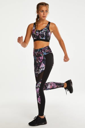 level 3 sportbh The Pro met ritssluiting zwart/roze