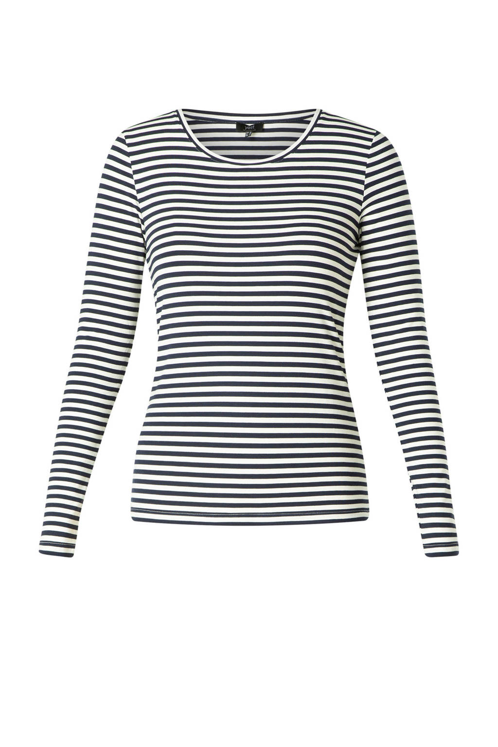 Yest gestreepte longsleeve Gunes wit/zwart, Wit/zwart
