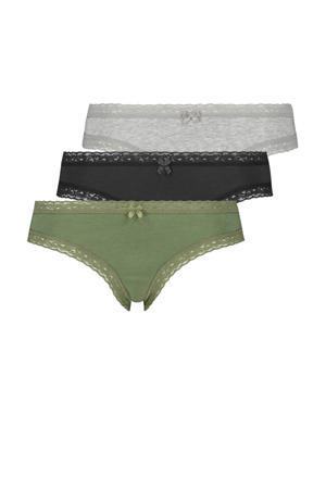 slip (set van 3) groen/grijs