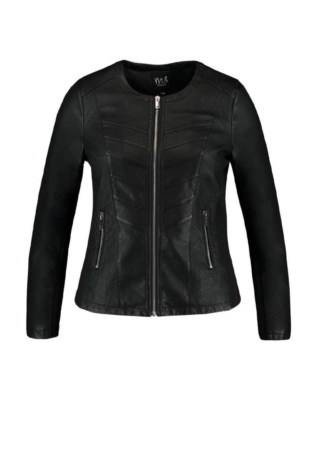 MDM Bikerjack voor kinderen, zwart/wit, motorjack, racingjack, zwart/wit, XL