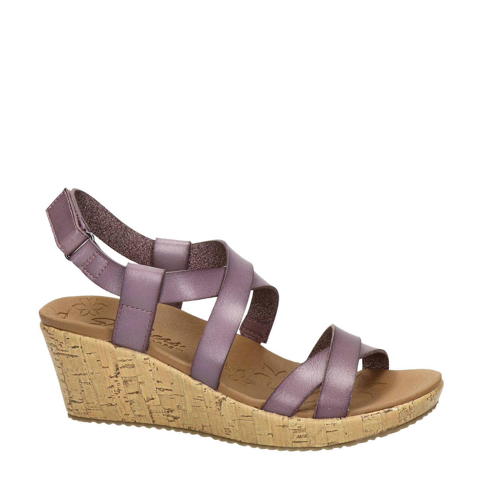 Skechers Beverlee sleehakken paars/metallic | wehkamp