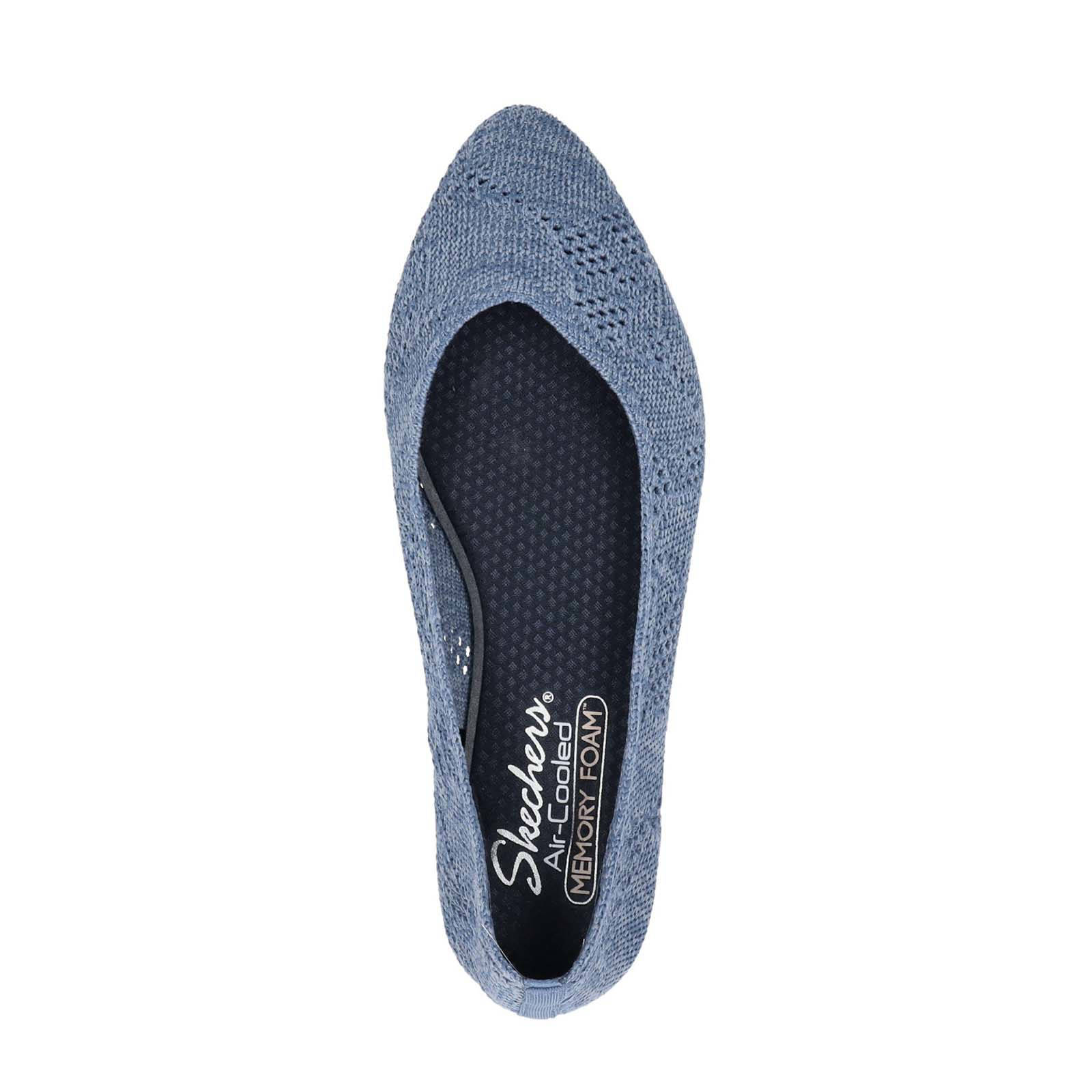 Skechers Knitty City ballerina's blauw | wehkamp