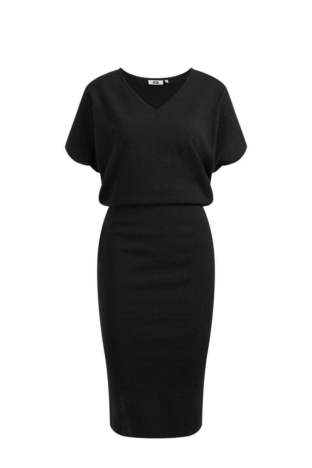 Fashion fijngebreide jurk zwart wehkamp