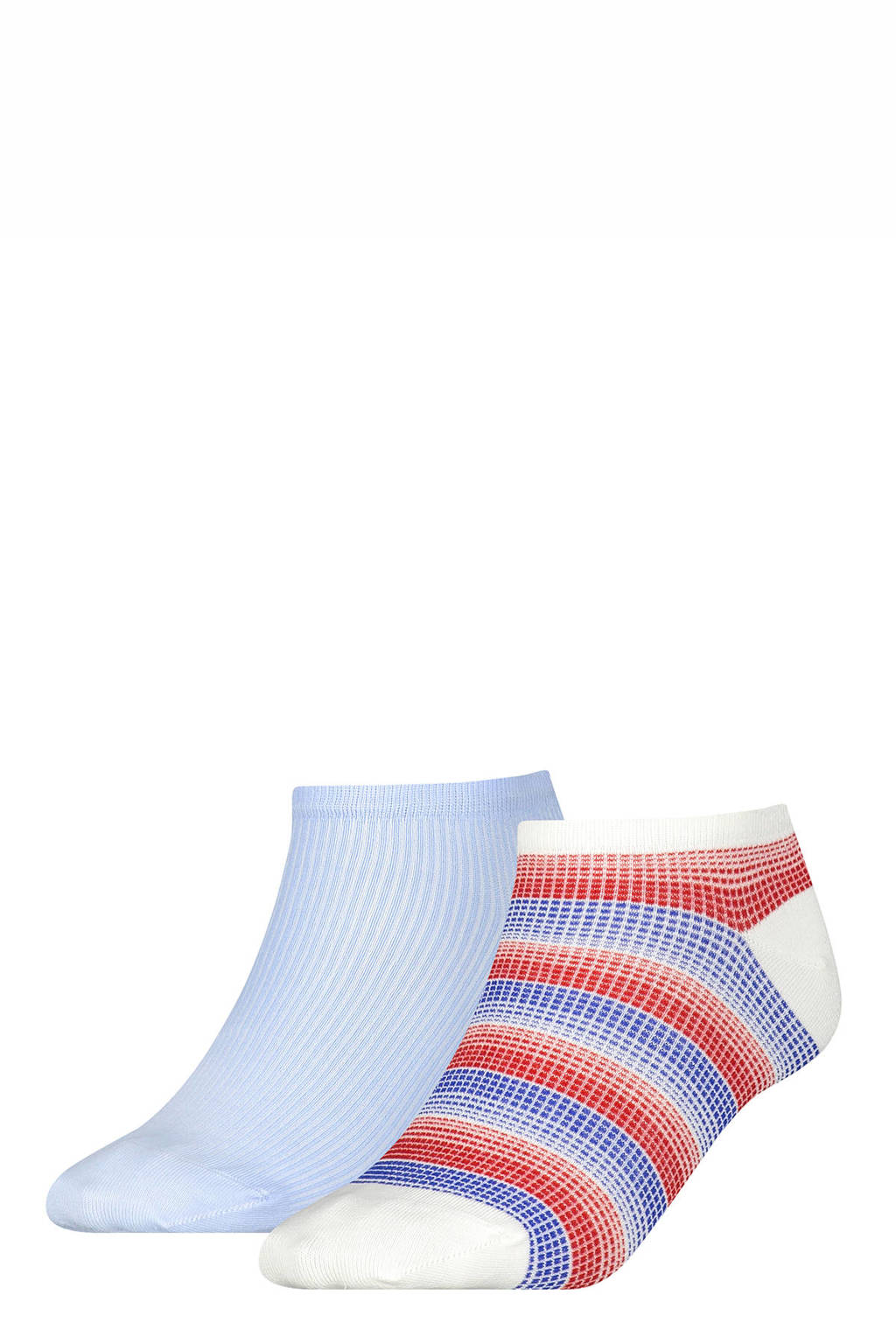 Tommy Hilfiger sneakersokken - set van 2 lichtblauw/rood, Lichtblauw/rood