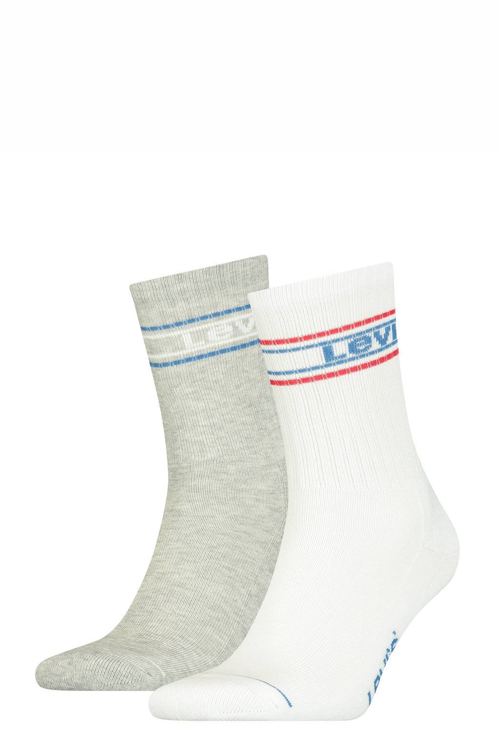 Levi's sokken - set van 2 grijs melange/wit, Grijs melange/wit