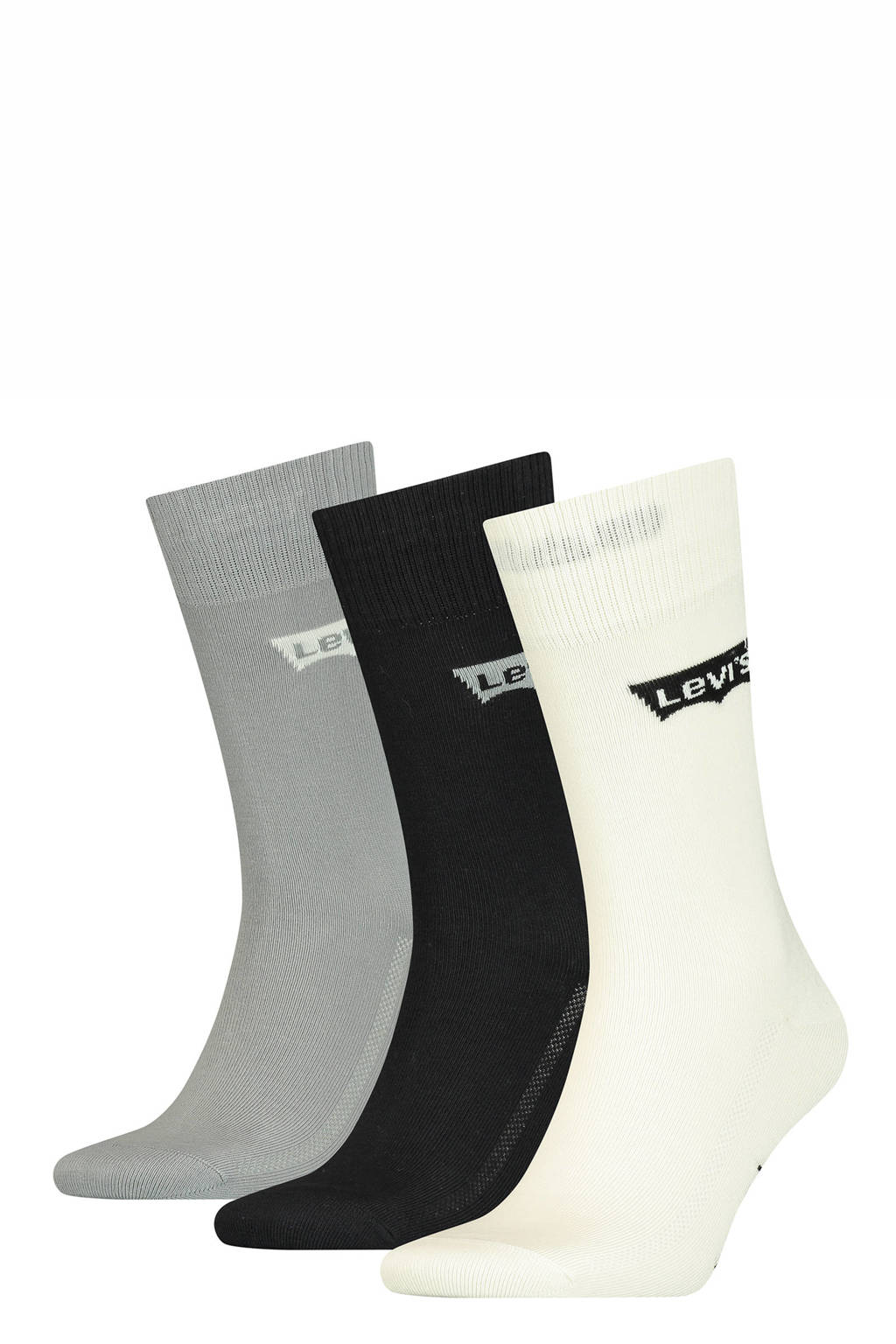 Levi's sokken - set van 3 grijs/zwart/wit, Grijs/zwart/wit