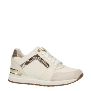 Billie Trainer leren sneakers met slangenprint cream