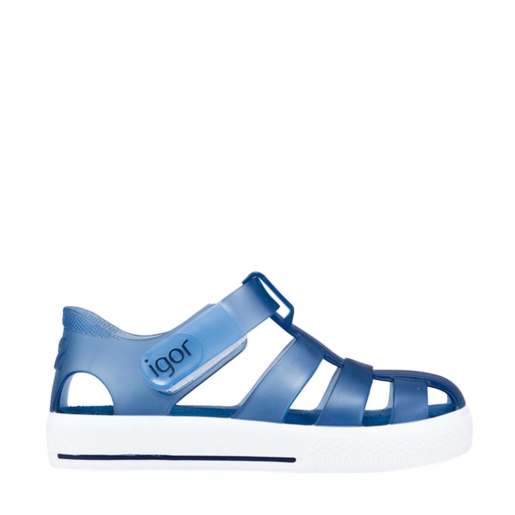 Blauwe meisjes Igor Star waterschoenen Blauw kids van rubber/pvc met klittenband