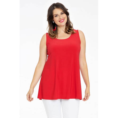 YOEK singlet van travelstof DOLCE rood afbeelding
