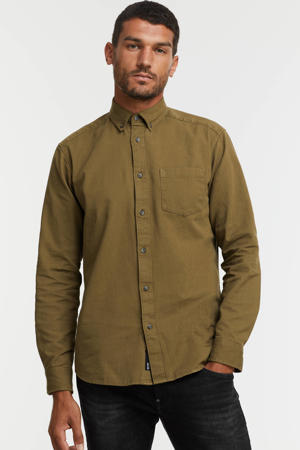 regular fit overhemd ONSBRYCE van biologisch katoen bruin