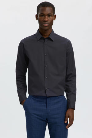 slim fit overhemd SLHETHAN zwart