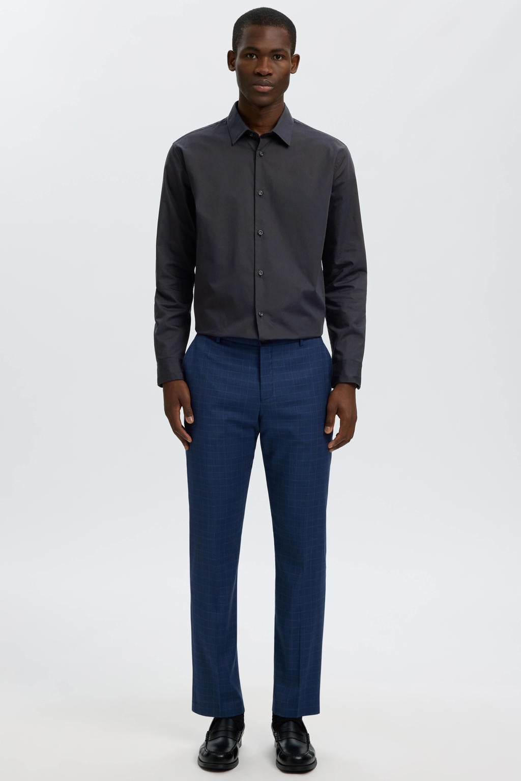 Selected slim fit overhemd SLHETHAN zwart