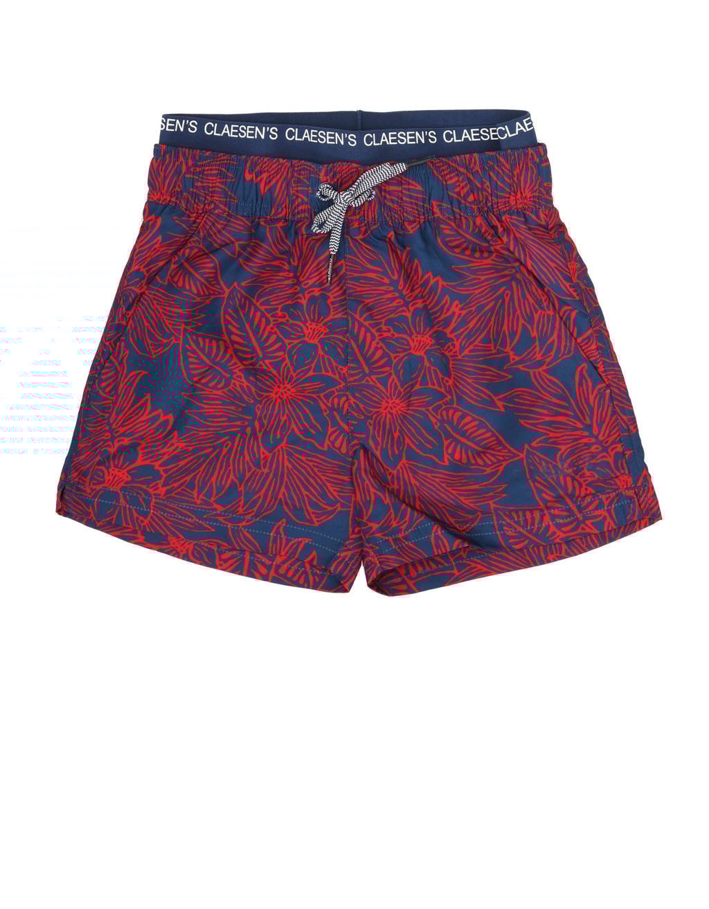 Claesen's zwemshort met all over print donkerblauw/rood, Donkerblauw/rood