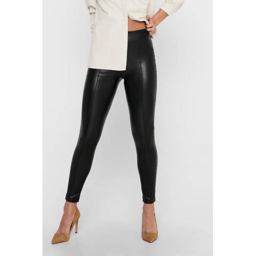 ONLY imitatieleren legging ONLJESSIE zwart afbeelding