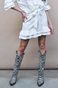 Witte dames HARPER & YVE rok Blake met borduursels gemaakt van katoen en met elastische tailleband