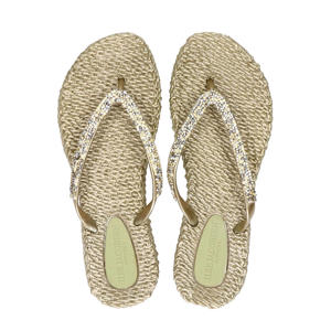 Cheerful teenslippers met sierstenen goud