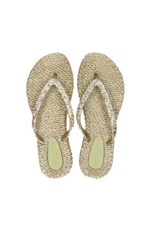 Cheerful teenslippers met sierstenen goud